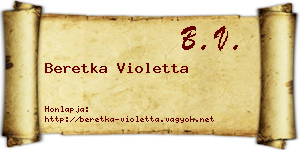Beretka Violetta névjegykártya